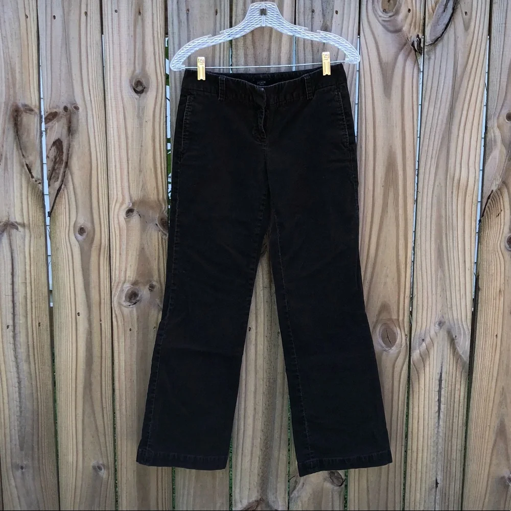 J. Crew Favorite Fit Stretch Cord Trousers Dark Brown Petite 2